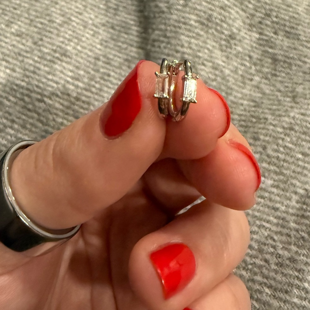 Elegant Silver and CZ Women's Earrings